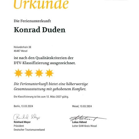 Ferienwohnung Konrad Duden Wesel  Eksteriør bilde